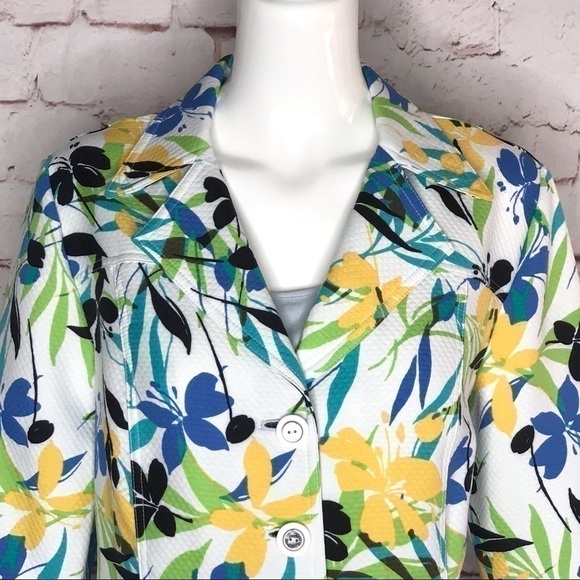 REQUIREMENTS jacket Floral design lightweight Size 10 - Picture 2 of 12